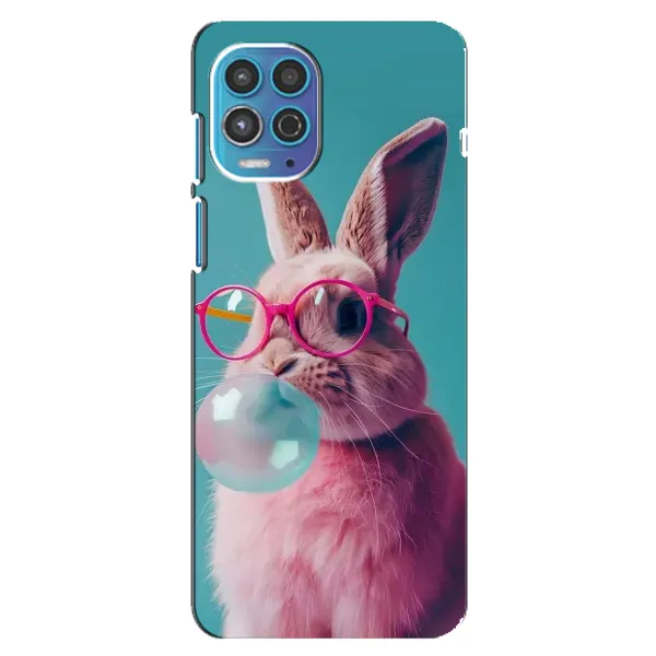 Чехол с принтом «Кролик в очках» для Motorola MOTO G100
