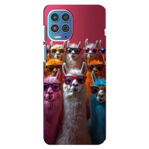 Чехол с принтом «Ламы в очках» для Motorola MOTO G100