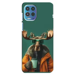Чехол с принтом «Лось с кофе» для Motorola MOTO G100