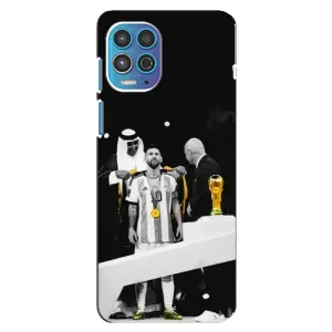 Чехлы для Motorola MOTO G100 (Leo чемпион) (AlphaPrint) (Месси в накидке)