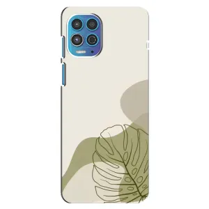 Силиконовый чехол с принтом в цветах на Motorola MOTO G100 (Зеленая монстера дизайн)
