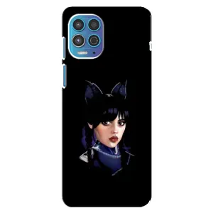 Чехлы Венсдей на Motorola MOTO G100 Уэнсдей (AlphaPrint) (серьезная Уэнздей)