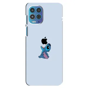 Чехол с принтом Стич на Motorola MOTO G100 (Stitch apple)