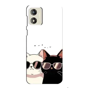 Чехол с рисунком кот на Motorola MOTO G13 (Коты в очках)