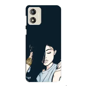 Чехол с печатью для Motorola MOTO G13 - (Мода) (AlphaPrint) (Красивая девочка)