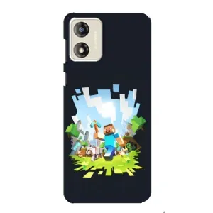 Чехол Майнкрафт на Motorola MOTO G13 (AlphaPrint) Minecraft (персонажи Minecraft)