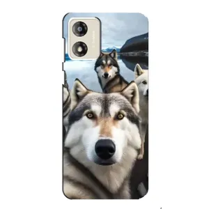 Чехол с Хаски для Motorola MOTO G13 - (AlphaPrint) (Селфи ХАски)