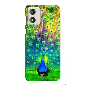 Чехол с птицами на Motorola MOTO G13 (VPrint) (Яркий Павлин)