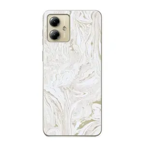 Мраморный чехол на Motorola MOTO G14 (VPrint) (Белый мрамор)