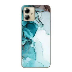 Чохол для Моторола MOTO G14 - з принтом (Дизайнерські) (AlphaPrint) (Бірюзовий мрамор)