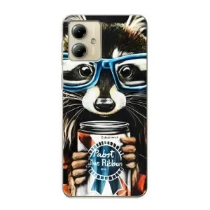 Чохол з принтом для Моторола MOTO G14 - (Прикольні) (AlphaPrint) (Єнот з банкою)