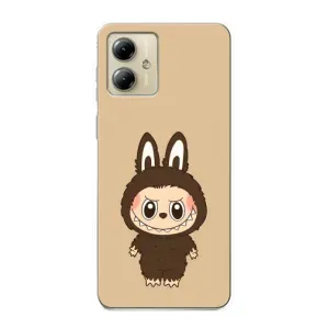 Чехол с Лабубу на Motorola MOTO G14 (Bored Ape в красном)