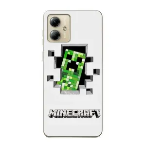Чохол Майнкрафт на Motorola MOTO G14 (AlphaPrint) Minecraft (кріпер Майнкрафт)