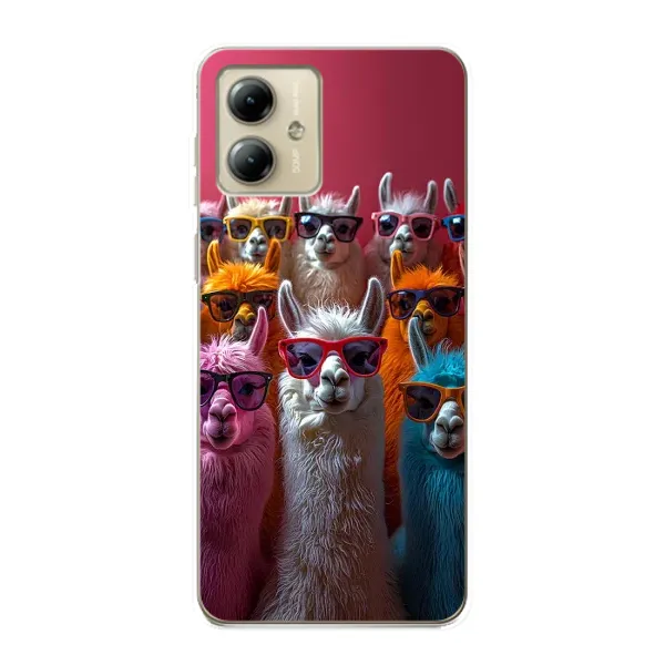 Чохол з принтом «Лами в окулярах» для Motorola MOTO G14 Чохол з принтом «Лами в окулярах» для Motorola MOTO G14