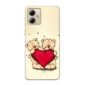 Чехлы для любимой на Мото джи 14 (VPrint) (Медвежонки)