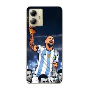 Чохли для Motorola MOTO G14 (Leo чемпіон) (AlphaPrint) (Мессі з кубком)