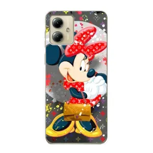 Чехол Disney Mouse Motorola MOTO G14 (PREMIUMPrint) (Minni с бантиком)