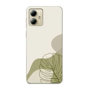 Силконовий чохол з принтом в квітах на Motorola MOTO G14 (Зелена монстера дизайн)