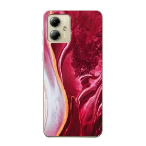 Чохол для Моторола MOTO G14 - з принтом (Дизайнерські) (AlphaPrint) (Мрамор червоний)
