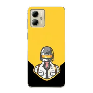 Чеjхол PUBG для Моторола MOTO G14 (AlphaPrint) (Пабг в шоломі)