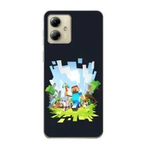 Чохол Майнкрафт на Motorola MOTO G14 (AlphaPrint) Minecraft (персонажі Minecraft)