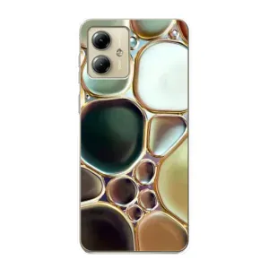 Мраморный чехол на Motorola MOTO G14 (VPrint) (Радужный Мрамор)