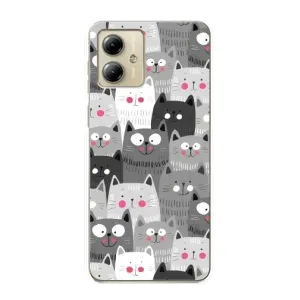 Чохли з Котиками для Motorola MOTO G14 (VPrint) (Мальовані котики)