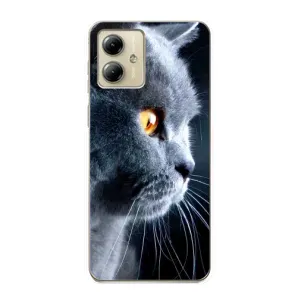 Чохли з Котиками для Motorola MOTO G14 (VPrint) (Сірий Кіт)
