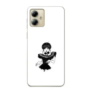 Чехлы Венсдей на Motorola MOTO G14 Уэнсдей (AlphaPrint) (танец Уэнздей)