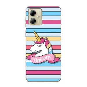 Чехол для Мото джи 14 - (Единорожки - Новинки) (AlphaPrint) (Unicorn)