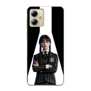Чехлы Венсдей на Motorola MOTO G14 Уэнсдей (AlphaPrint) (W-Wednesday)
