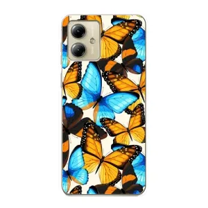 Чохол з принтом для Моторола MOTO G14 - (Прикольні) (AlphaPrint) (Яскраві метелики)