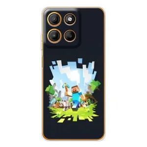 Чохол Майнкрафт на Motorola Moto G15 Power (AlphaPrint) Minecraft (персонажі Minecraft)