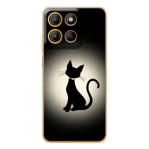 Чохол з принтом для Motorola Moto G15 Power (AlphaPrint) Модні коти (Силует котика)