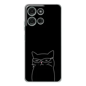 Чохол з малюнком кіт на Motorola Moto G15 (Байдужий кіт)