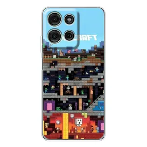 Чохол Майнкрафт на Motorola Moto G15 (AlphaPrint) Minecraft (фон Minecraft)