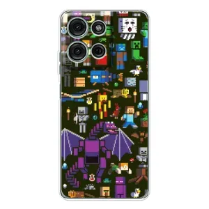 Чохол Майнкрафт на Motorola Moto G15 (AlphaPrint) Minecraft (Колаж Майнкрафт)