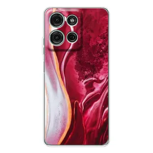 Чохол для Мото G15 - з принтом (Дизайнерські) (AlphaPrint) (Мрамор червоний)