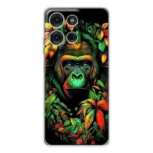 Чохол з Мавпами Motorola Moto G15 - (AlphaPrint) (Мавпа в квітах)