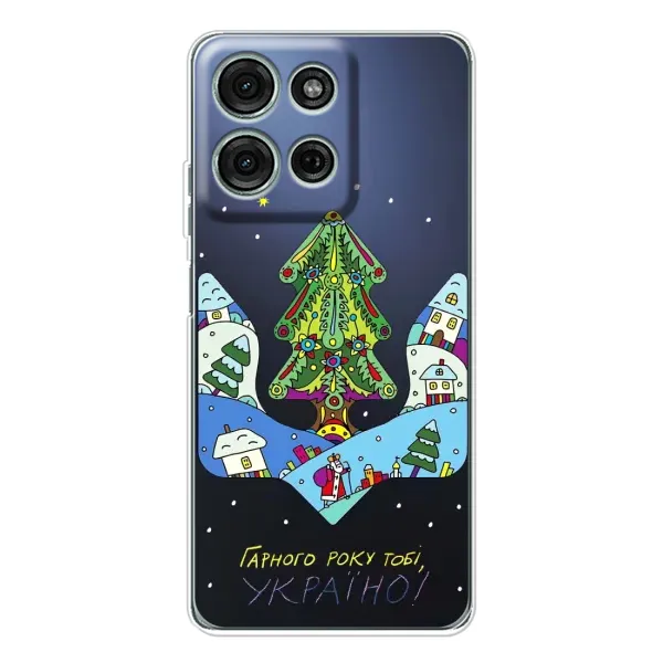 Чехол с принтом «Рождественский герб» для Motorola Moto G15
