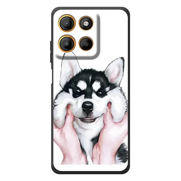 Чехол с принтом «Довольный Хаски» для Motorola Moto G17 Power