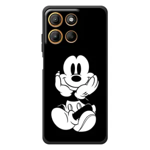 Эксклюзивный чехол для Motorola Moto G17 Power (AlphaPrint - Мультяшные) (Микки на черном)