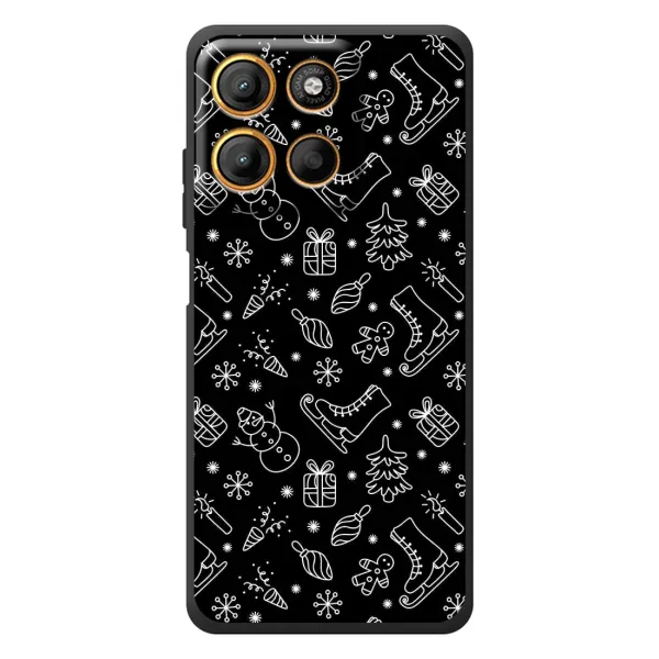 Чохол з принтом «Новорічний фон» для Motorola Moto G17 Power
