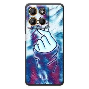 Чохол з принтом для Motorola Moto G17 Power (AlphaPrint - Знак сердечка) (Радужне серце)