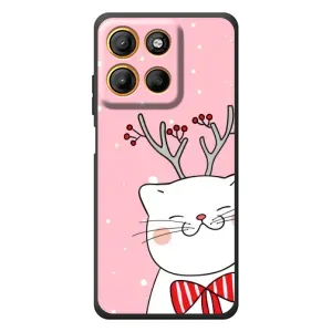 Новогодние Чехлы для Мо Motorola Мо G17 Пауэр 
 (VPrint) (Зимний кот)