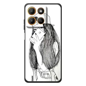 Чохол з друком для Motorola Moto G17 - (Мода) (AlphaPrint) (Фото дівчини)
