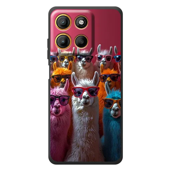 Чехол с принтом «Ламы в очках» для Motorola Moto G17