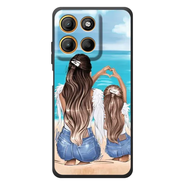 Чехол с принтом «Мама с доченькой» для Motorola Moto G17