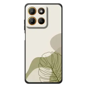 Силконовий чохол з принтом в квітах на Motorola Moto G17 (Зелена монстера дизайн)