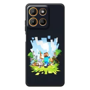 Чохол Майнкрафт на Motorola Moto G17 (AlphaPrint) Minecraft (персонажі Minecraft)
